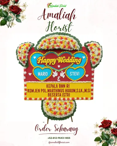 Karangan Papan Bunga Pernikahan di Nawa Kerti